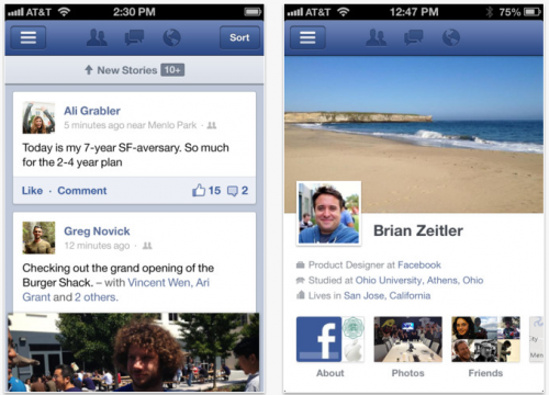 Facebook tiene nueva app para iPhone/iPad