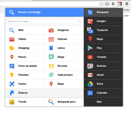 Black Menu: Gestiona todos los servicios de Google desde un solo ícono
