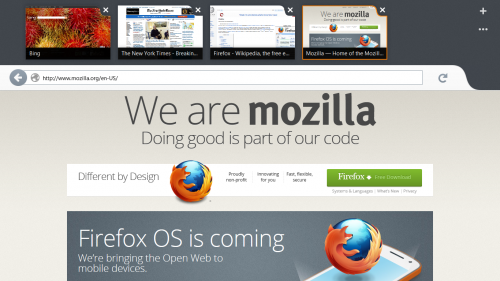 Mozilla presentó Firefox Metro para Windows 8