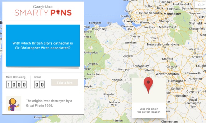 Conoce Smarty pins, un juego que utiliza es google maps